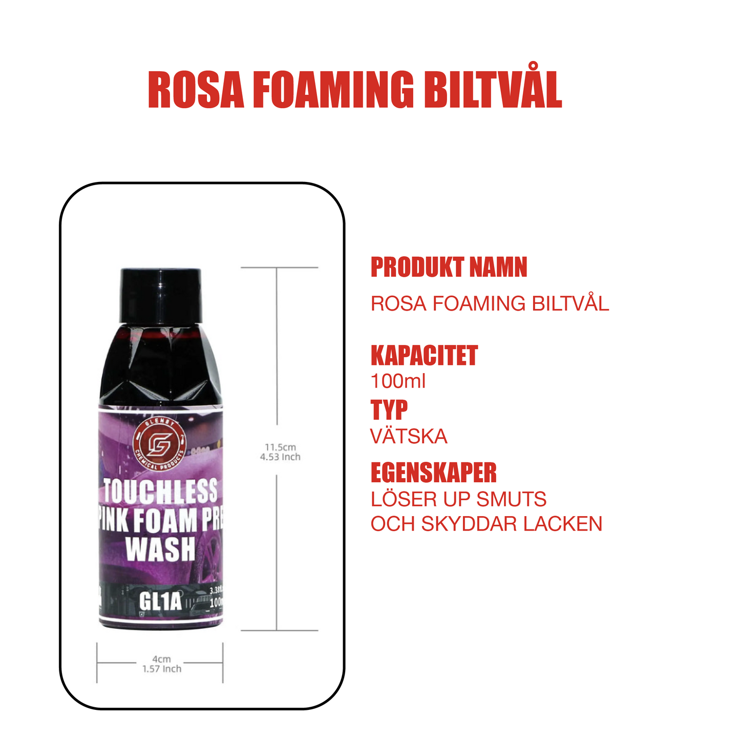 Rosa Foaming Biltvål